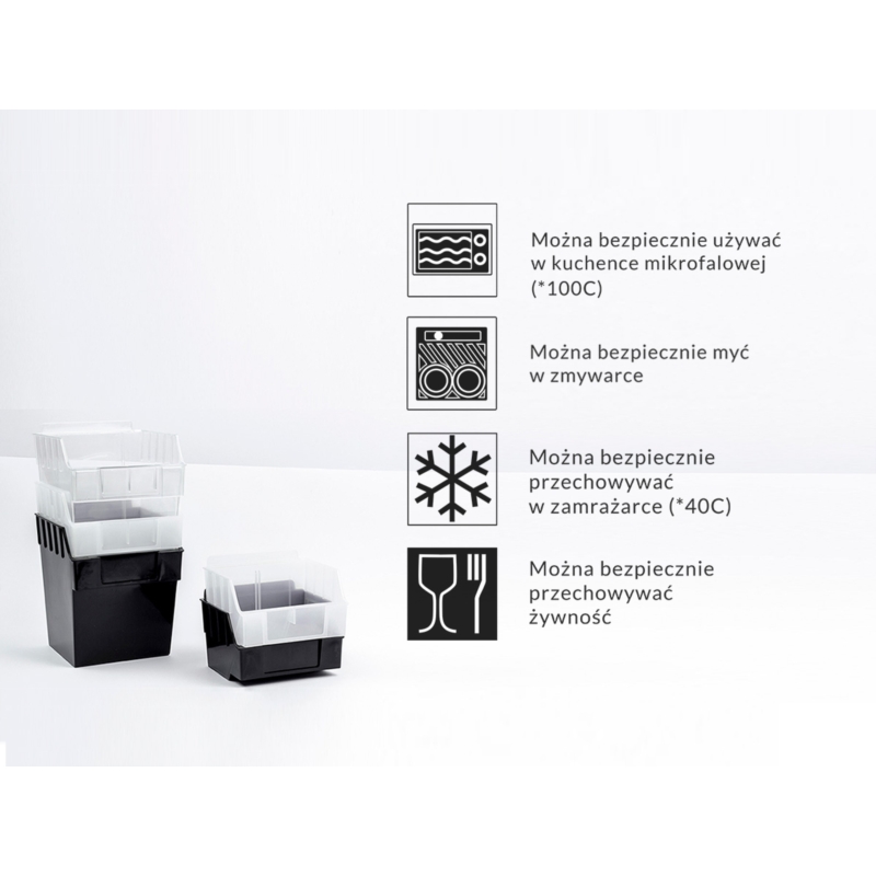 Koszyk Slatwall LONG 14x22x8cm bezbarwny mleczny