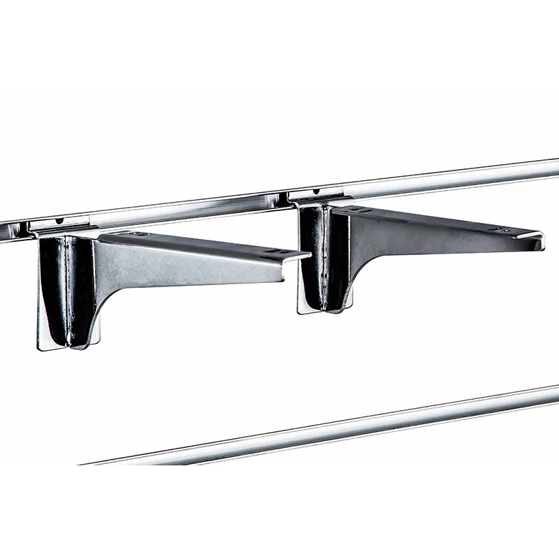 Wspornik półki 20cm, para, Slatwall, chrom